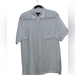 Linen Club Room Button Down Shirt Sz Med